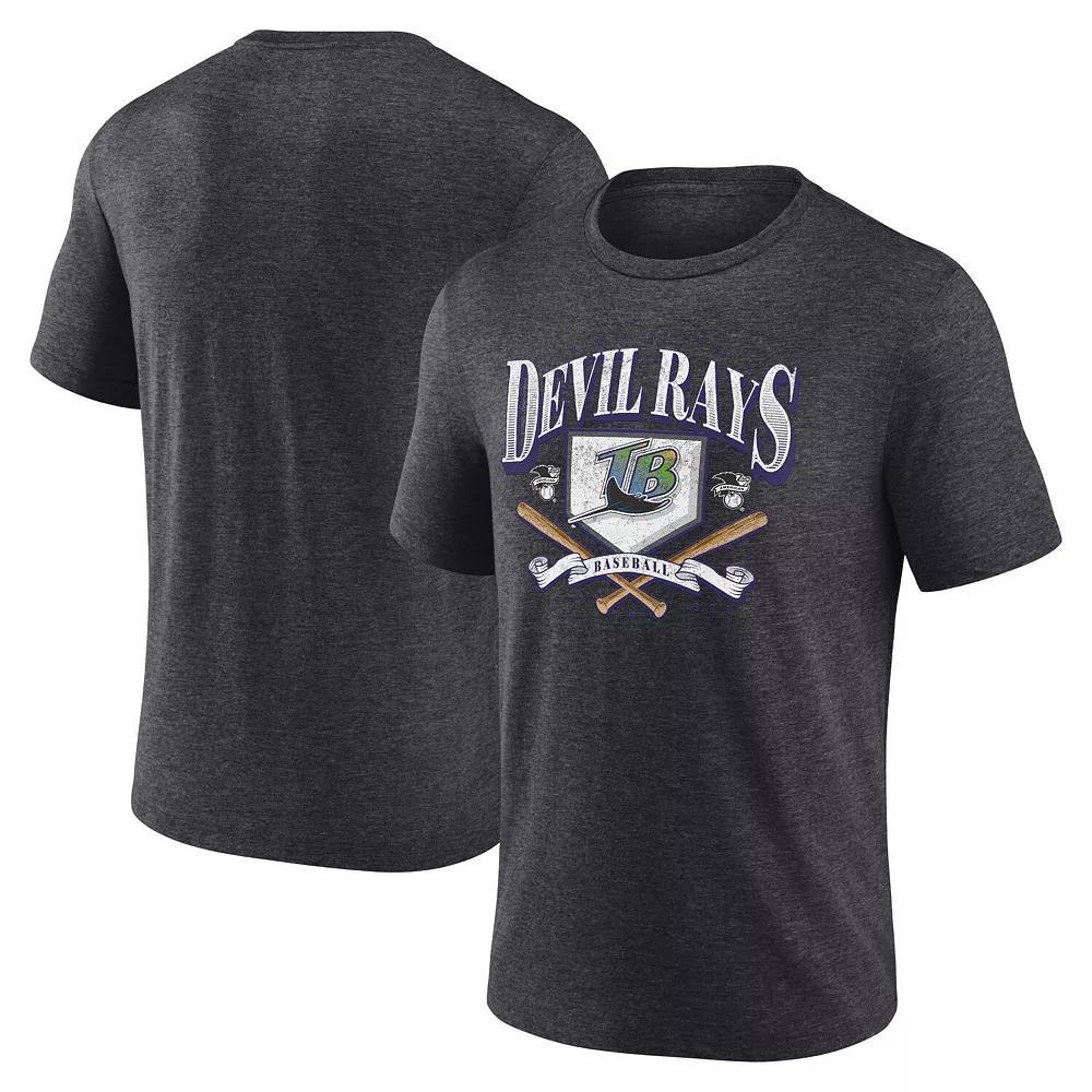 Men's Fanatics Branded Heather Charcoal Tampa Bay Rays Home Team Tri-Blend T-Shirt, Size: 3XL Product Image