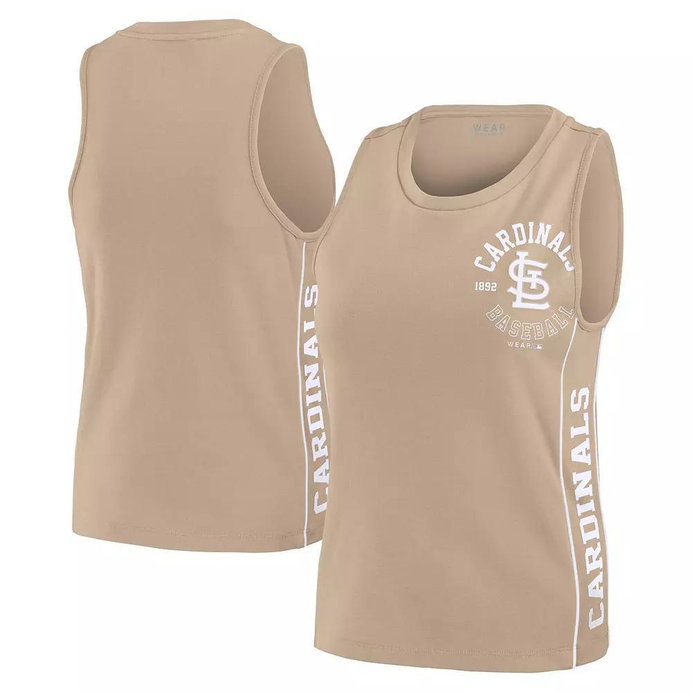 Women's WEAR by Erin Andrews Tan St. Louis Cardinals Tonal Tank Top, Size: XL, Team Product Image