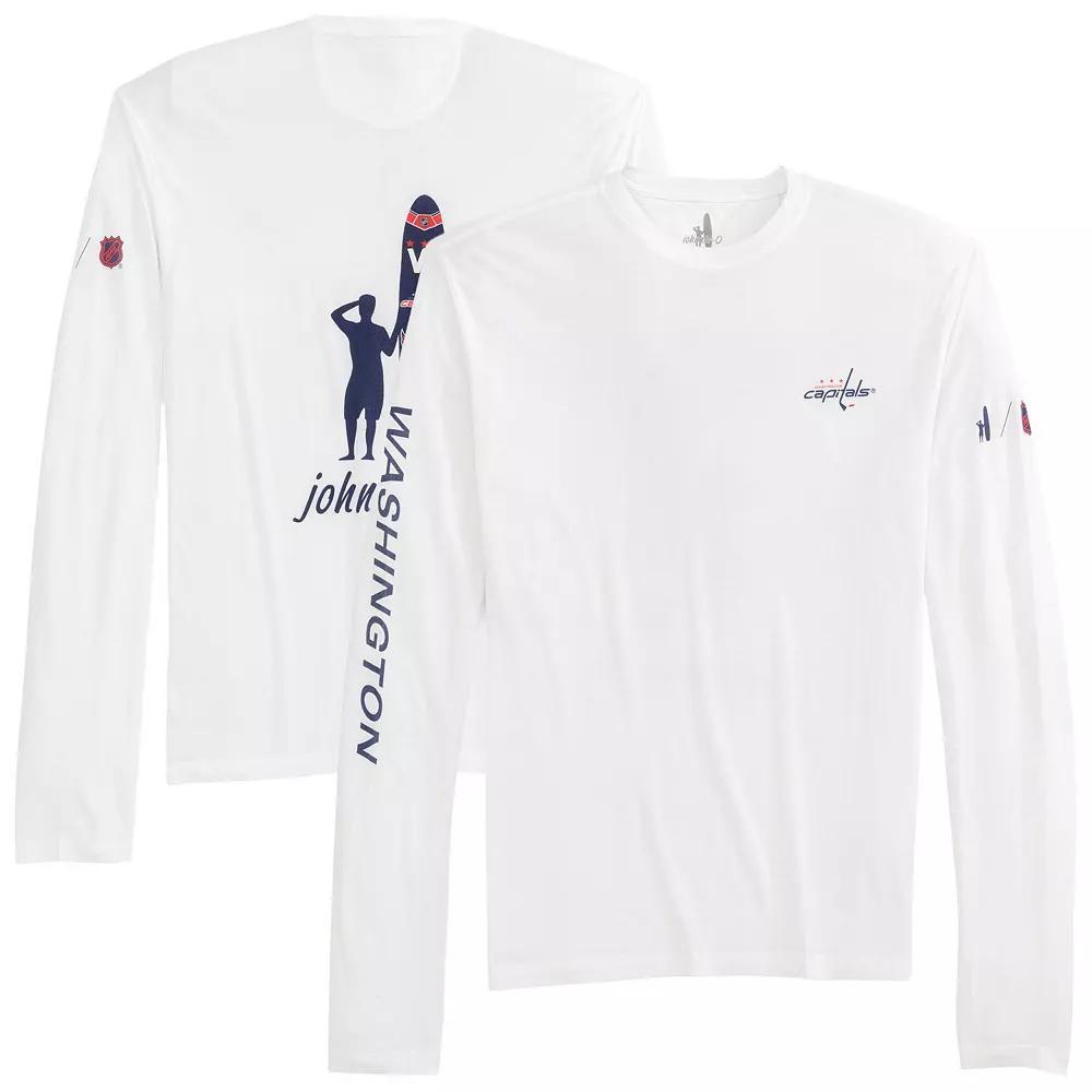 Men's johnnie-O White Washington Capitals Adam Long Sleeve T-Shirt, Size: Large Product Image