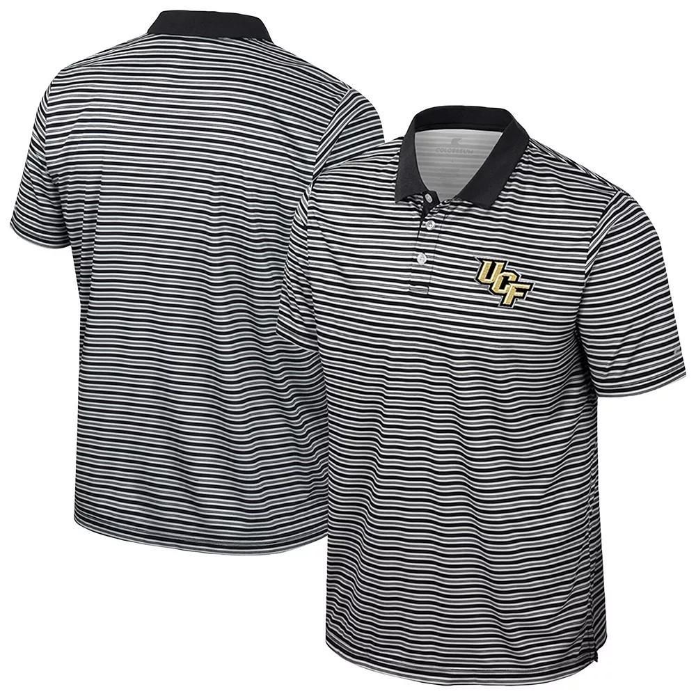 Men's Colosseum Black Appalachian State Mountaineers Striped Polo, Size: XL, App Black Product Image