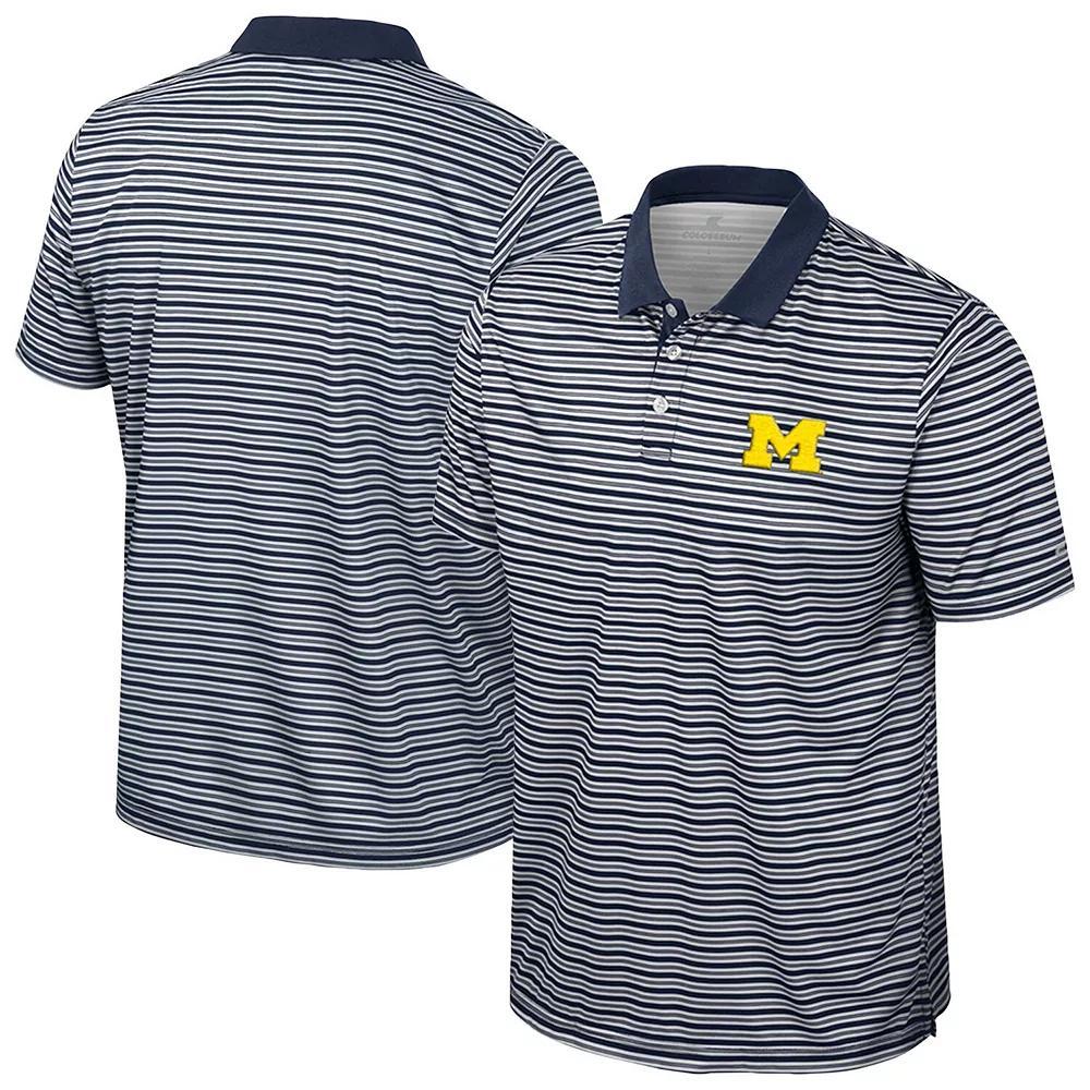 Men's Colosseum Black Appalachian State Mountaineers Striped Polo, Size: XL, App Black Product Image