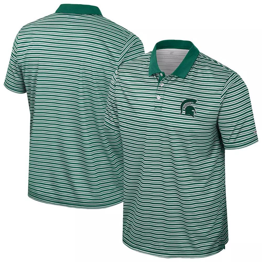 Men's Colosseum Green Baylor Bears Striped Polo, Size: Medium, Bay Green Product Image