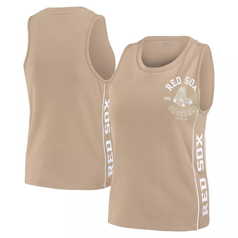 Women's WEAR by Erin Andrews Tan Los Angeles Dodgers Tonal Tank Top, Size: Small, Team Product Image