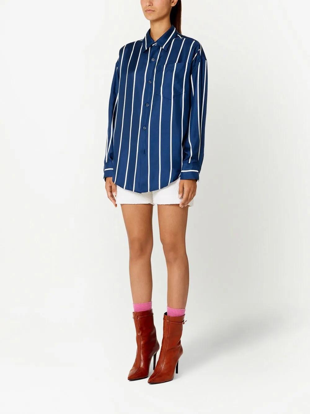 striped button-up shirt Product Image