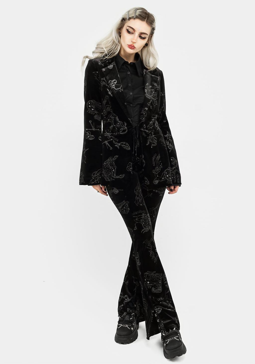Zodiac Foil Print Velour Blazer Product Image