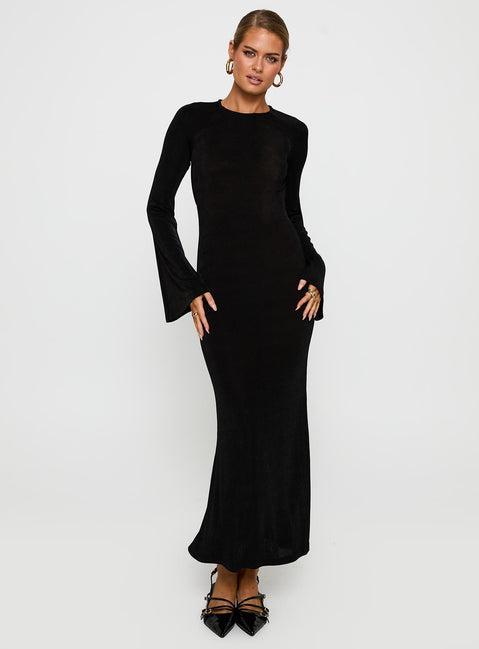Amersham Long Sleeve Maxi Dress Black Product Image