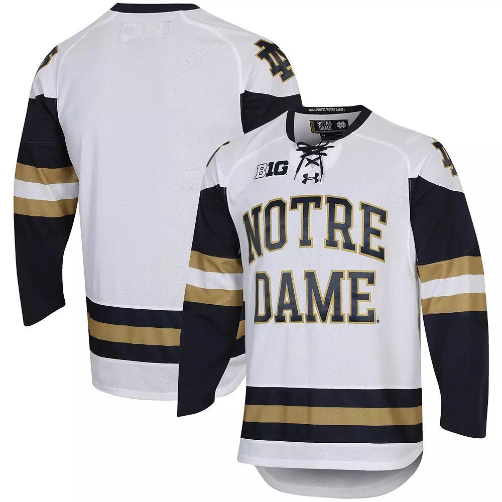 Men's Under Armour White Notre Dame Fighting Irish UA Replica Hockey Jersey, Size: Medium Product Image