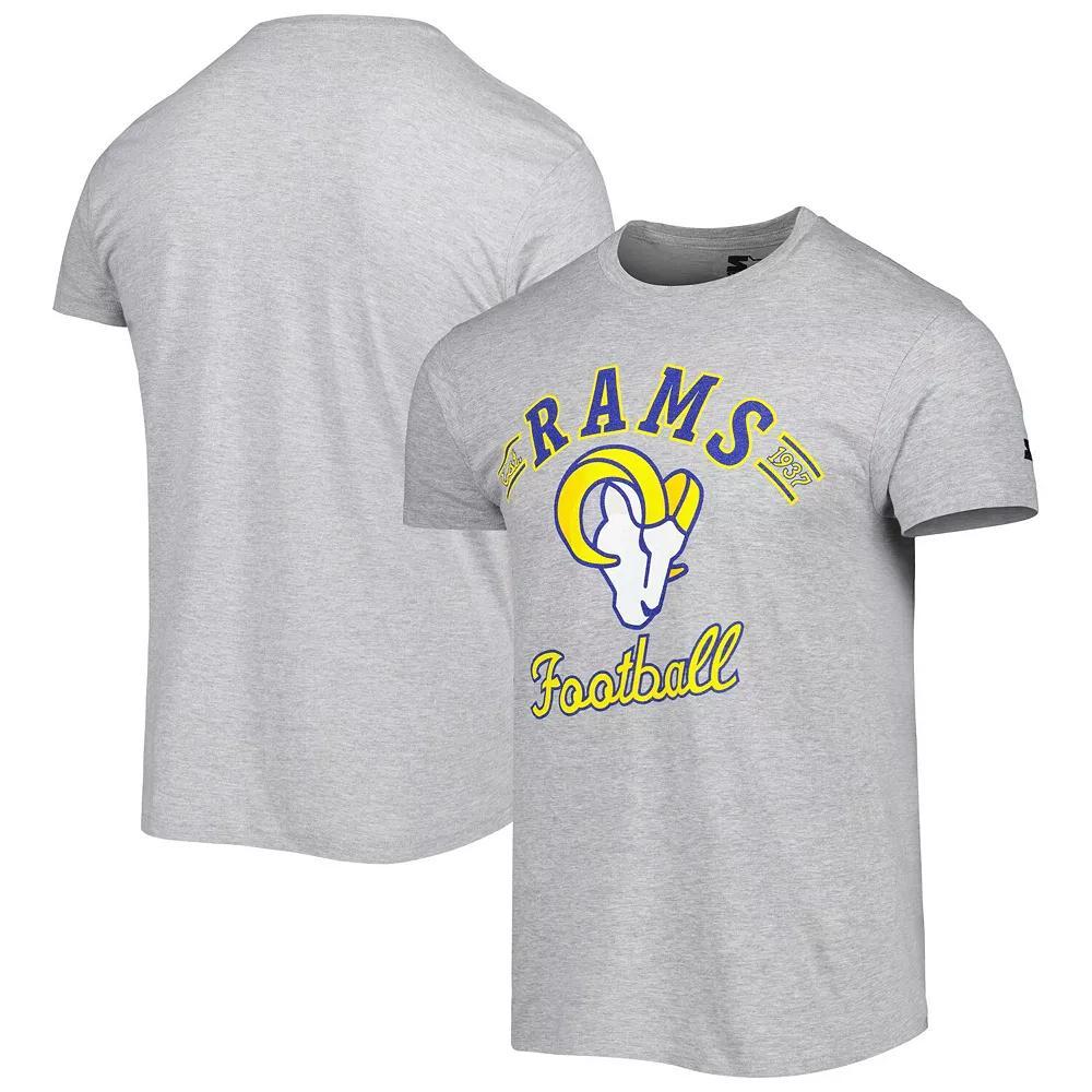 Men's Starter Heathered Gray Los Angeles Rams Prime Time T-Shirt, Size: Medium, Grey Product Image