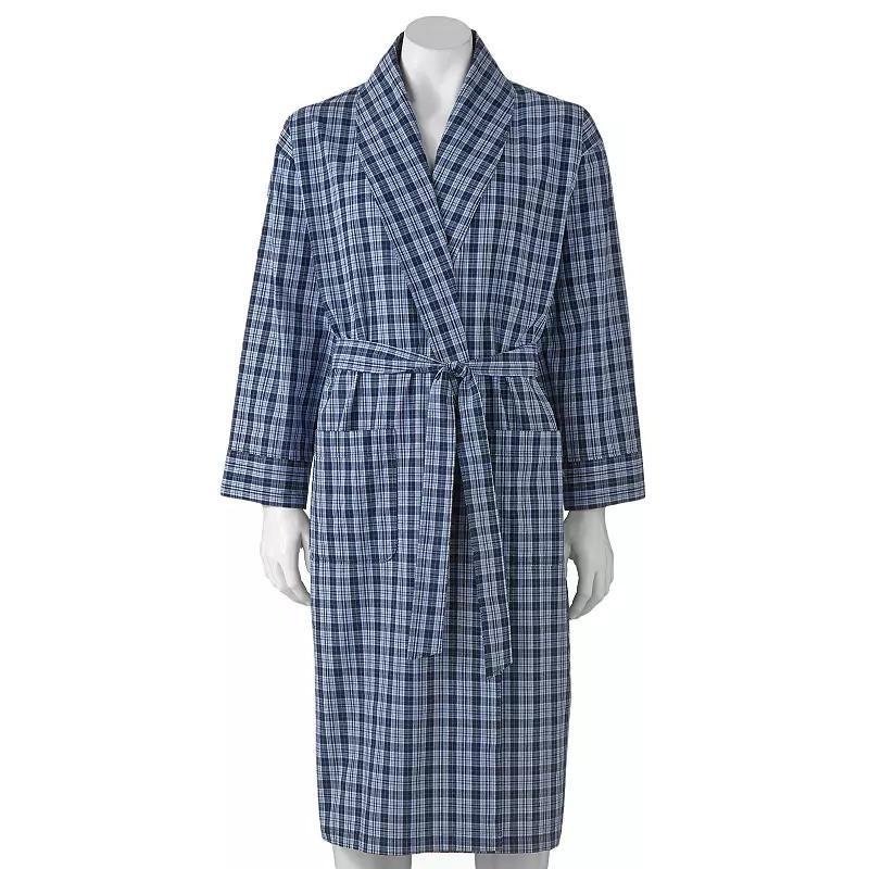 Big & Tall Hanes® Lightweight Woven Shawl Robe, Men's, Size: 5XL/6XL, Red Plaid Product Image