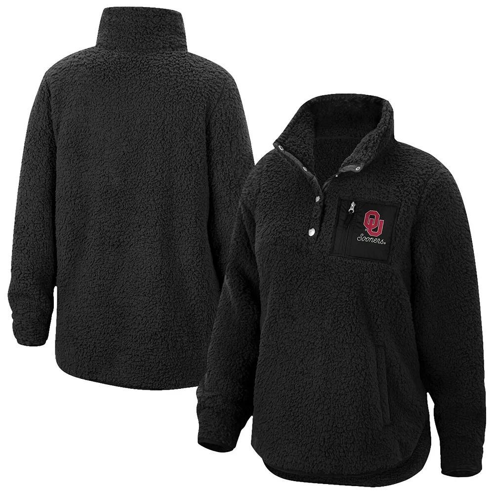 Women's Top of the World Black Oklahoma Sooners Sierra Sherpa Quarter-Snap Jacket, Size: Small Product Image