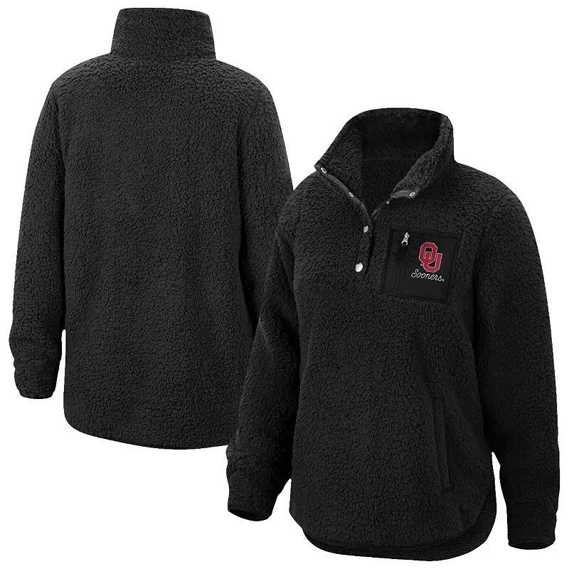 Women's Top of the World Black Oklahoma Sooners Sierra Sherpa Quarter-Snap Jacket, Size: Small Product Image