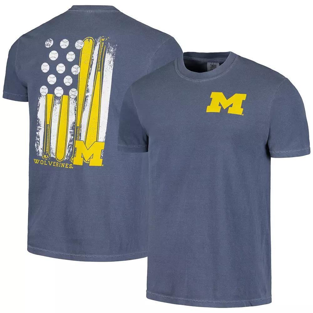 Men's Navy Michigan Wolverines Baseball Flag Comfort Colors T-Shirt, Size: 2XL, Blue Product Image