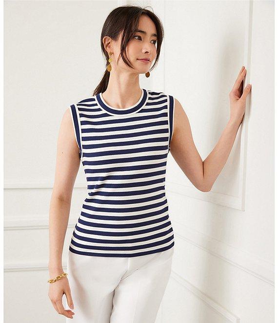 Karen Kane Stripe Crew Neck Tank Product Image