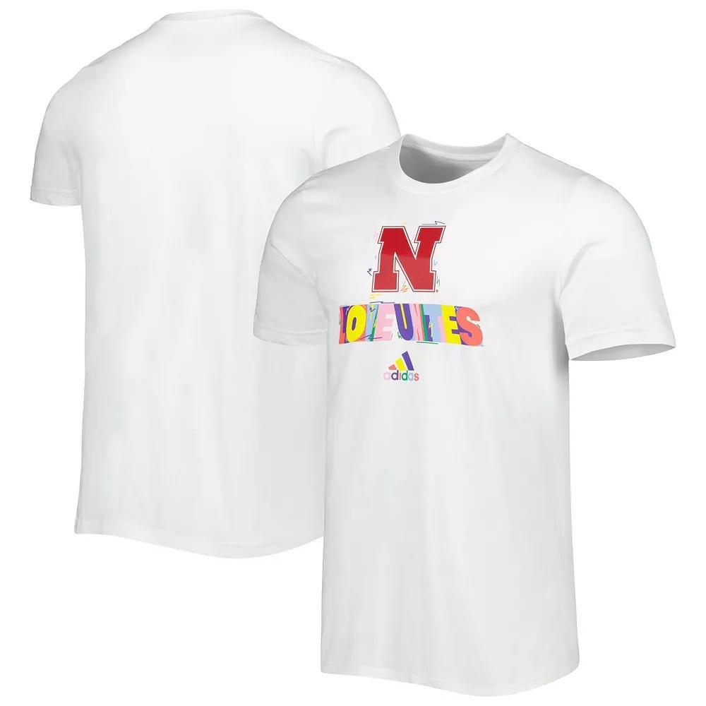 Men's adidas White Nebraska Huskers Pride Fresh T-Shirt, Size: Large Product Image