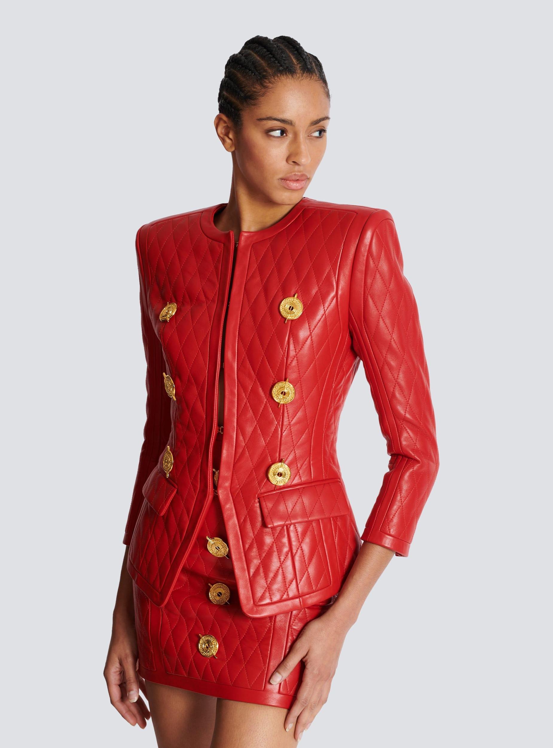 Quilted lambskin edge-to-edge jacket Product Image