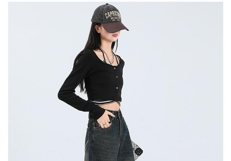 High Waist Washed Straight Leg Jeans Product Image