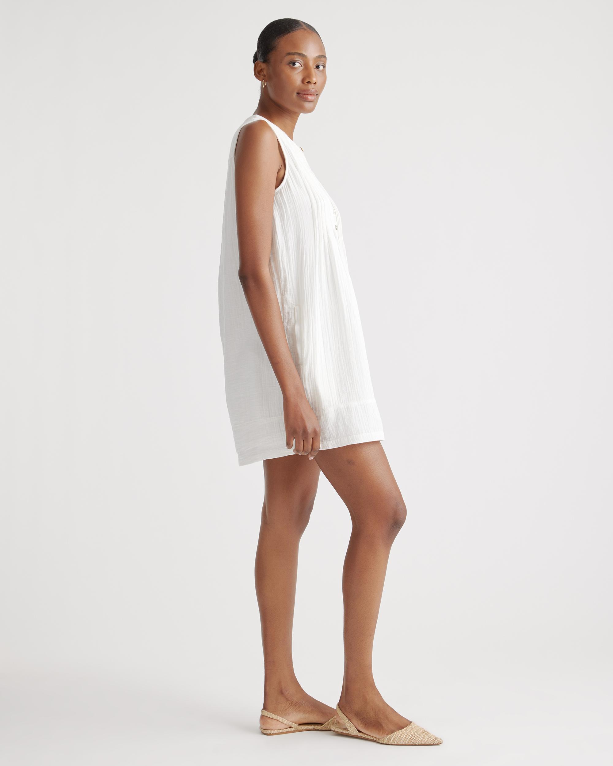Quince | Women's Gauze Sleeveless Swing Dress Organic Cotton Product Image