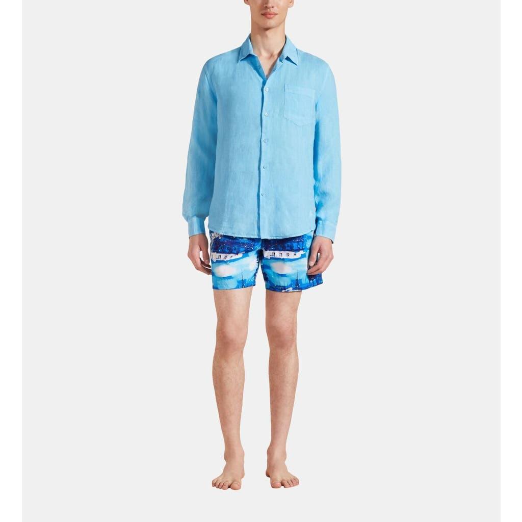Mens Long-Sleeve Linen Shirt Product Image