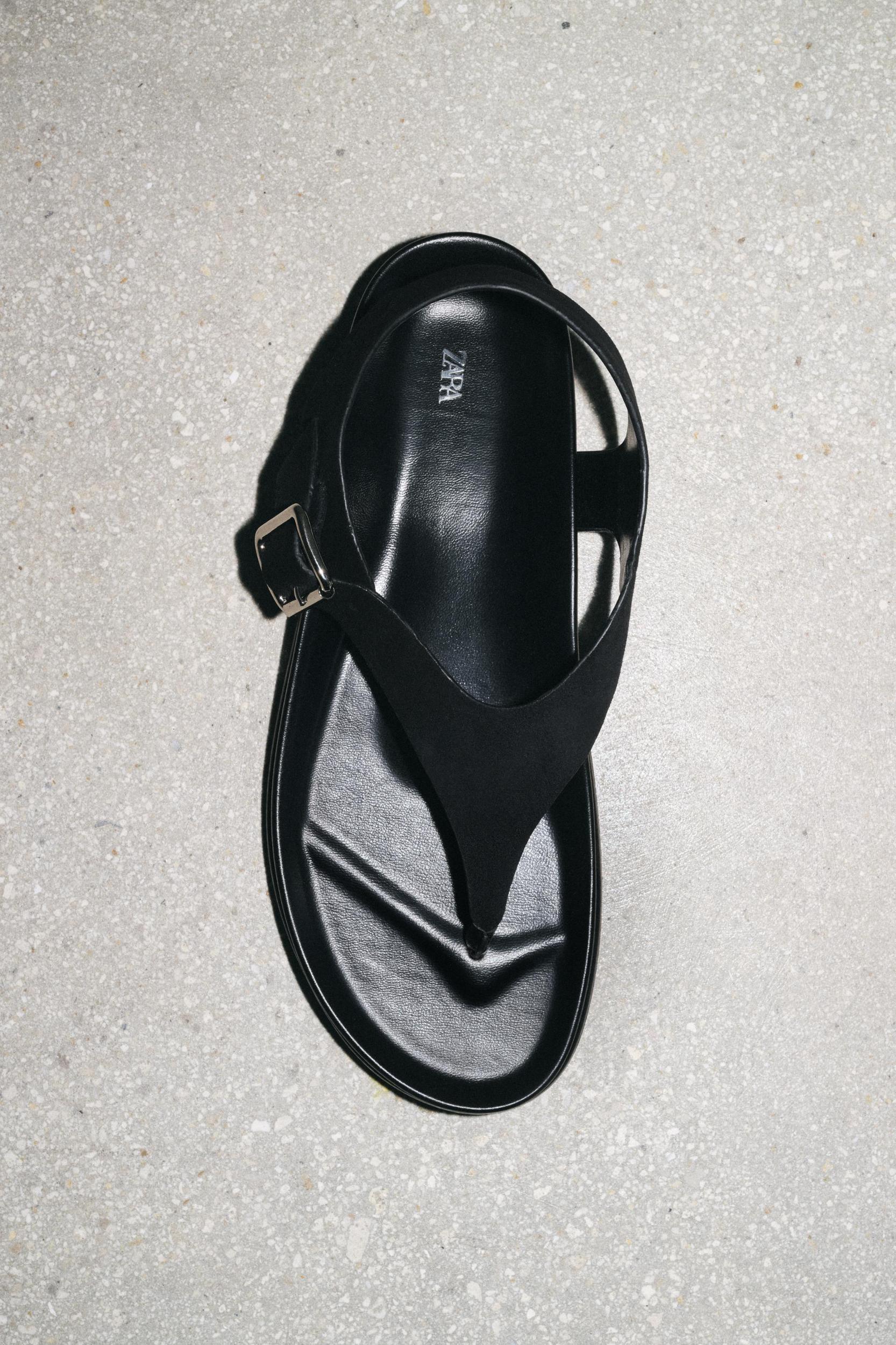 SUEDE FLAT SANDALS Product Image