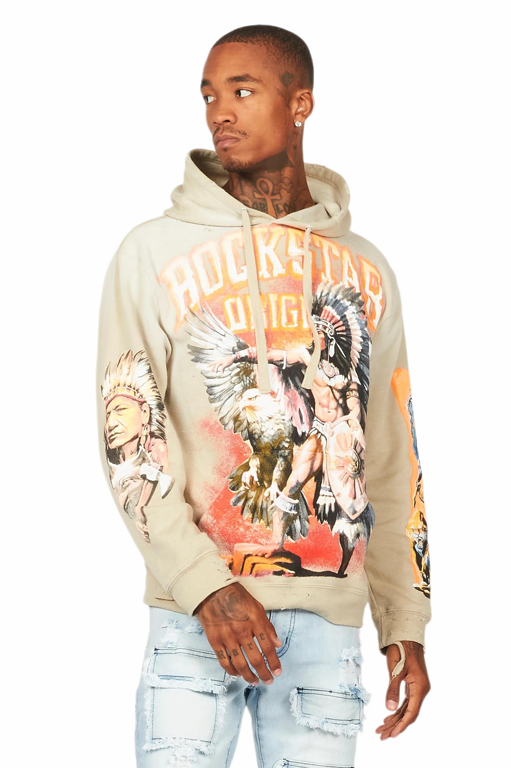 Ferris Oatmeal Graphic Hoodie Male Product Image