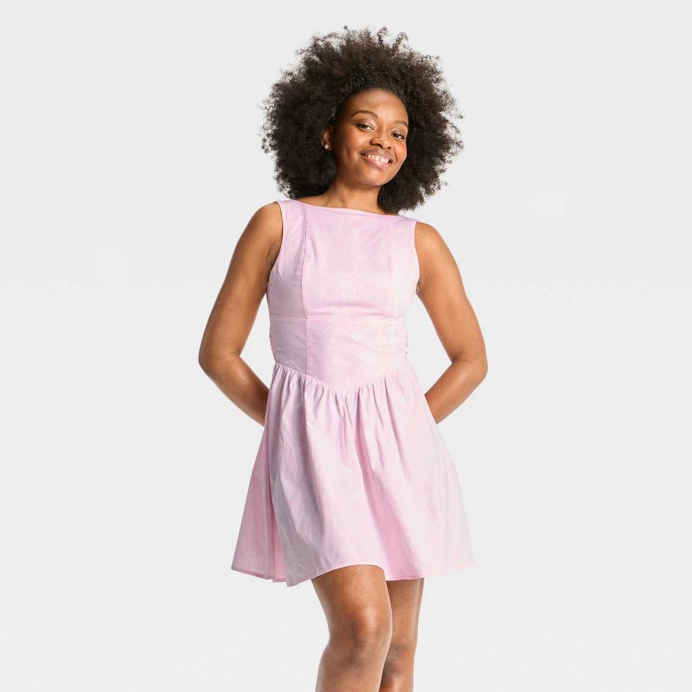 Women's Bow Back Mini A-Line Dress - Wild Fable™ Floral XS Product Image