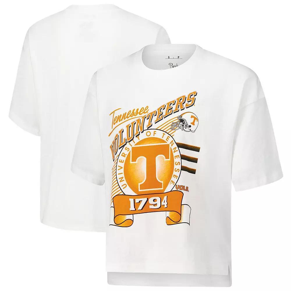 Women's Pressbox White Tennessee Volunteers Rock & Roll Slub��T-Shirt, Size: 2XL Product Image