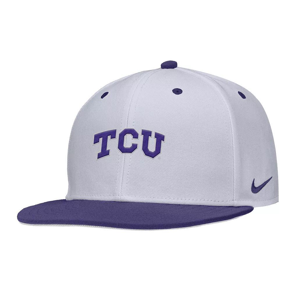 Men's Nike White TCU Horned Frogs  On-Field Baseball Performance Fitted Hat, Size: 7 3/8 Product Image