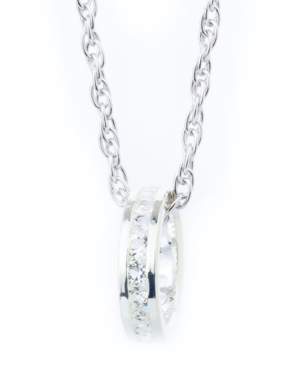 Traditions Jewelry Company Sterling Silver Channel-Set White Topaz Birthstone Pendant Necklace, Womens Product Image