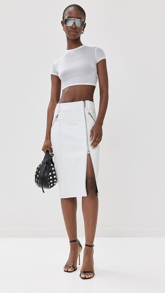 LaQuan Smith Mid Length Skirt with Zipper Detail | Shopbop Product Image