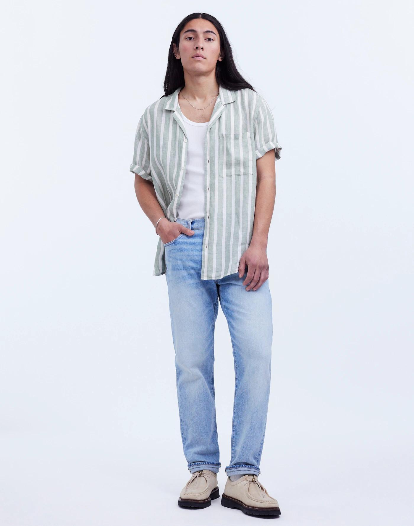 Linen Easy Short-Sleeve Shirt in Print Product Image