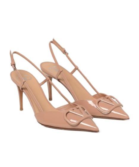 VALENTINO GARAVANI Vlogo Signature 80mm Pumps In Nude Product Image