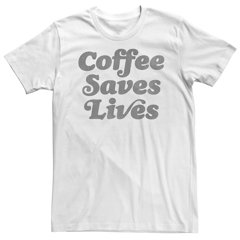 Big & Tall Coffee Saves Lives Tee, Men's, Size: 3XL Tall, White Product Image