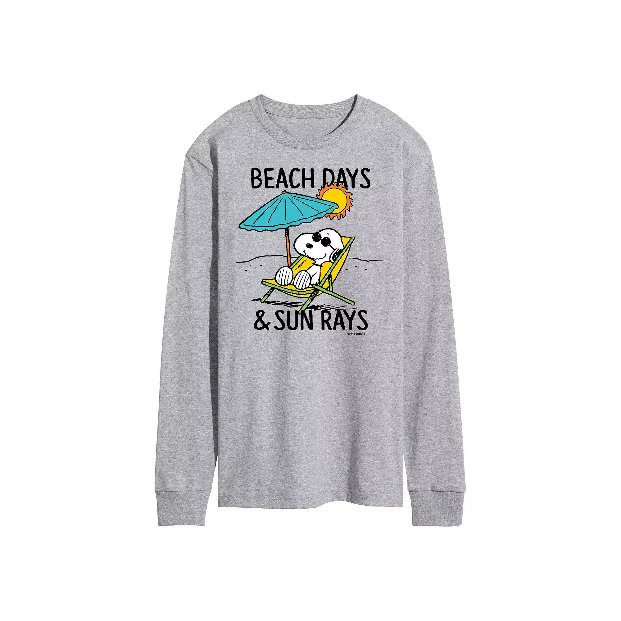 Mens Peanuts Beach Days Long Sleeve Graphic Tee Product Image