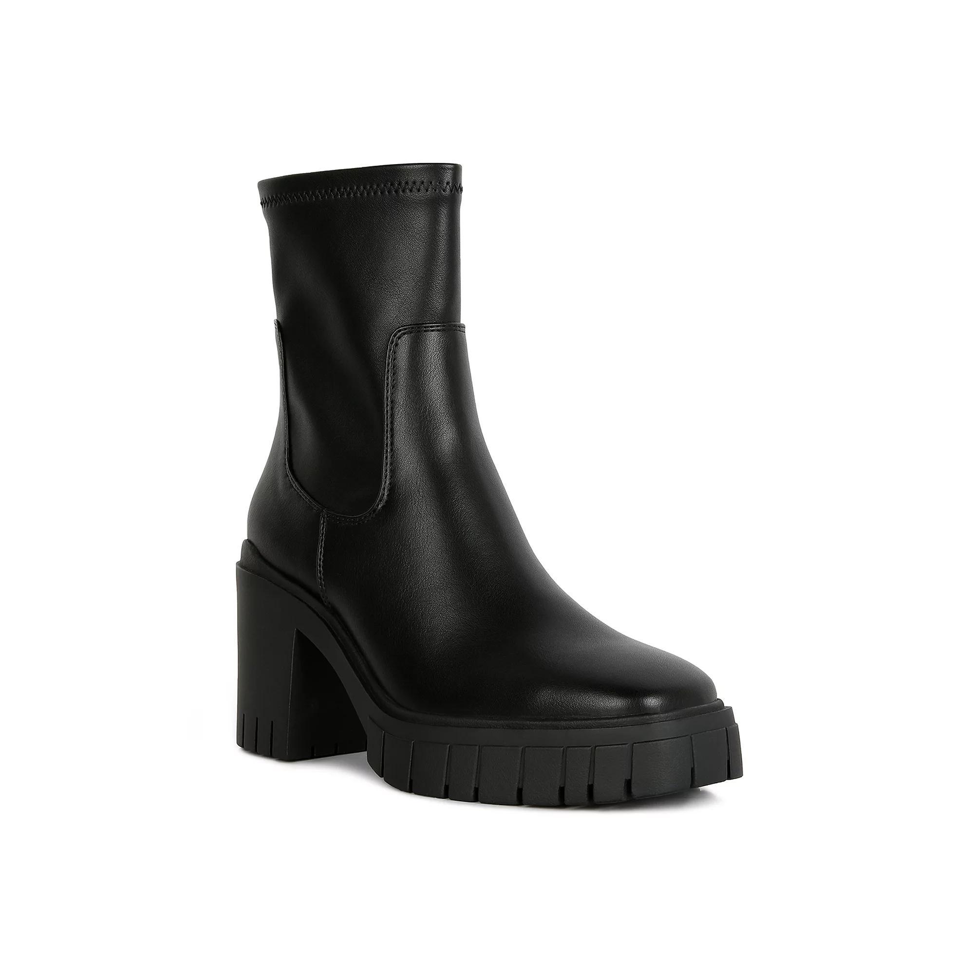 London Rag Kokum Women's Block Heel Ankle Boots, Size: 7, Black Product Image