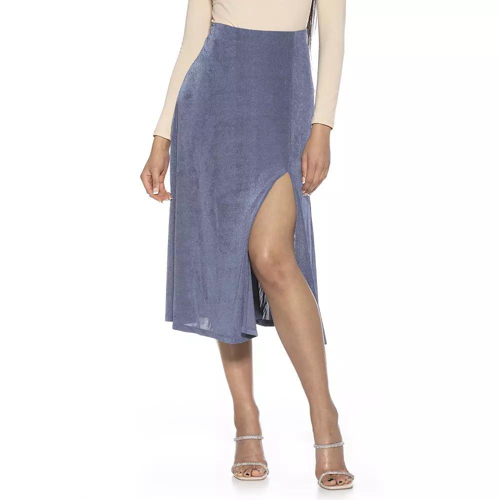 Women's ALEXIA ADMOR Slit Midi Full Skirt, Size: Medium, Green Product Image