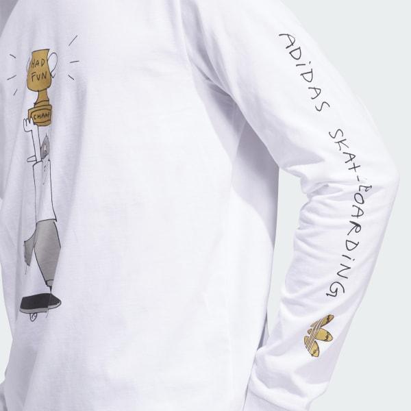 adidas Henry Jones Champ Long Sleeve Tee (Gender Neutral) White S Unisex Product Image