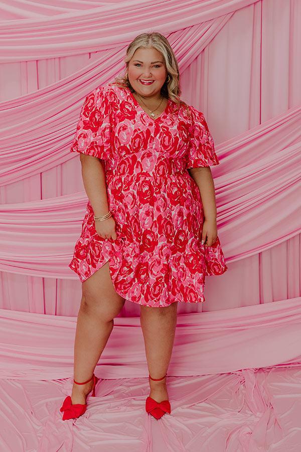 Pocket Full Of Roses Jacquard Mini Dress Curves Product Image