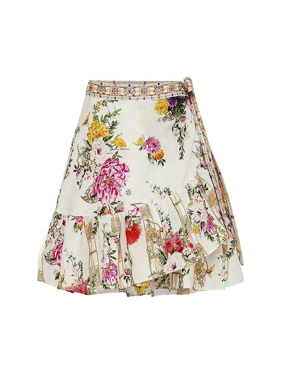 Womens Egyptian Linen Wrap Miniskirt Product Image