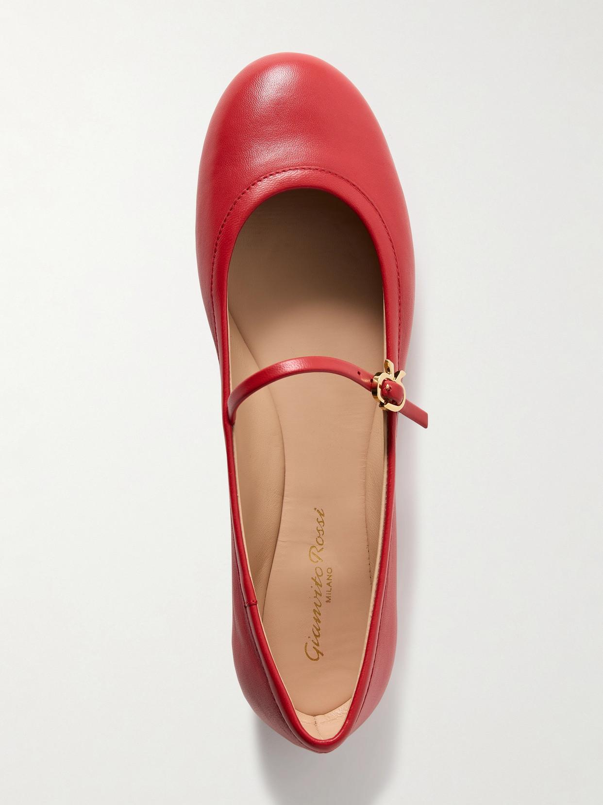 GIANVITO ROSSI Woman Ballet Flats Red Size 8 Leather In Red Nappa Product Image