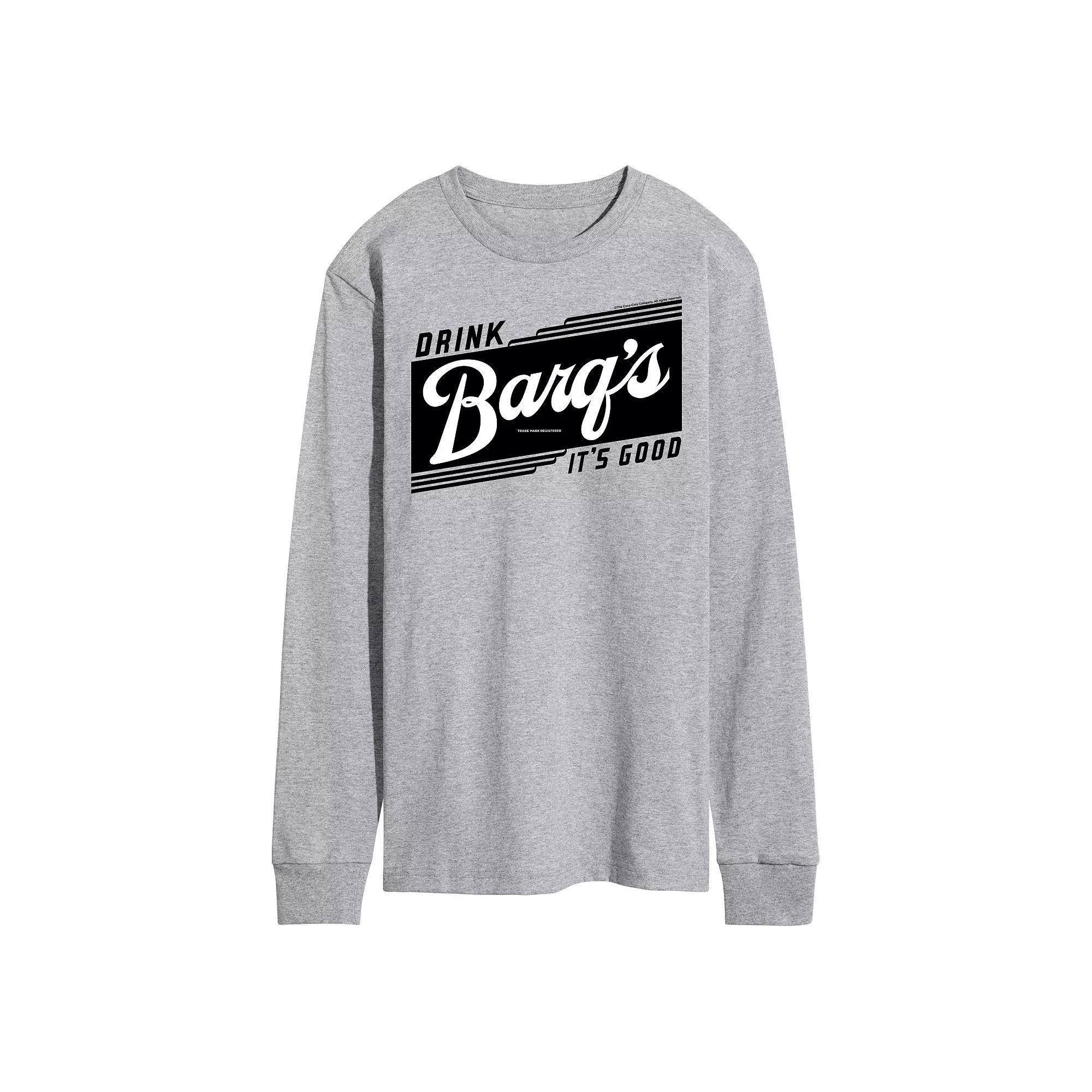 Mens Drink Barqs Its Good Long Sleeve Graphic Tee Grey Gray Product Image