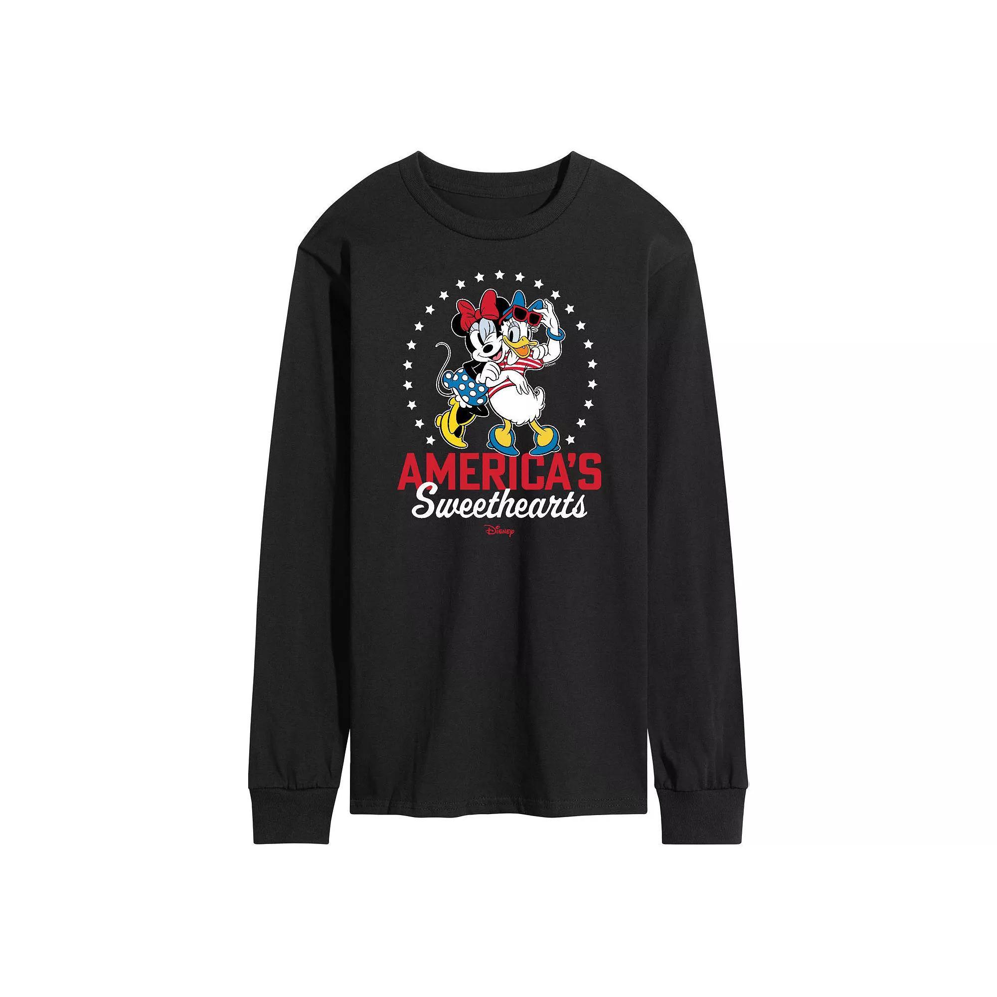 Disneys Mens Americas Sweethearts Long Sleeve Graphic Tee Product Image