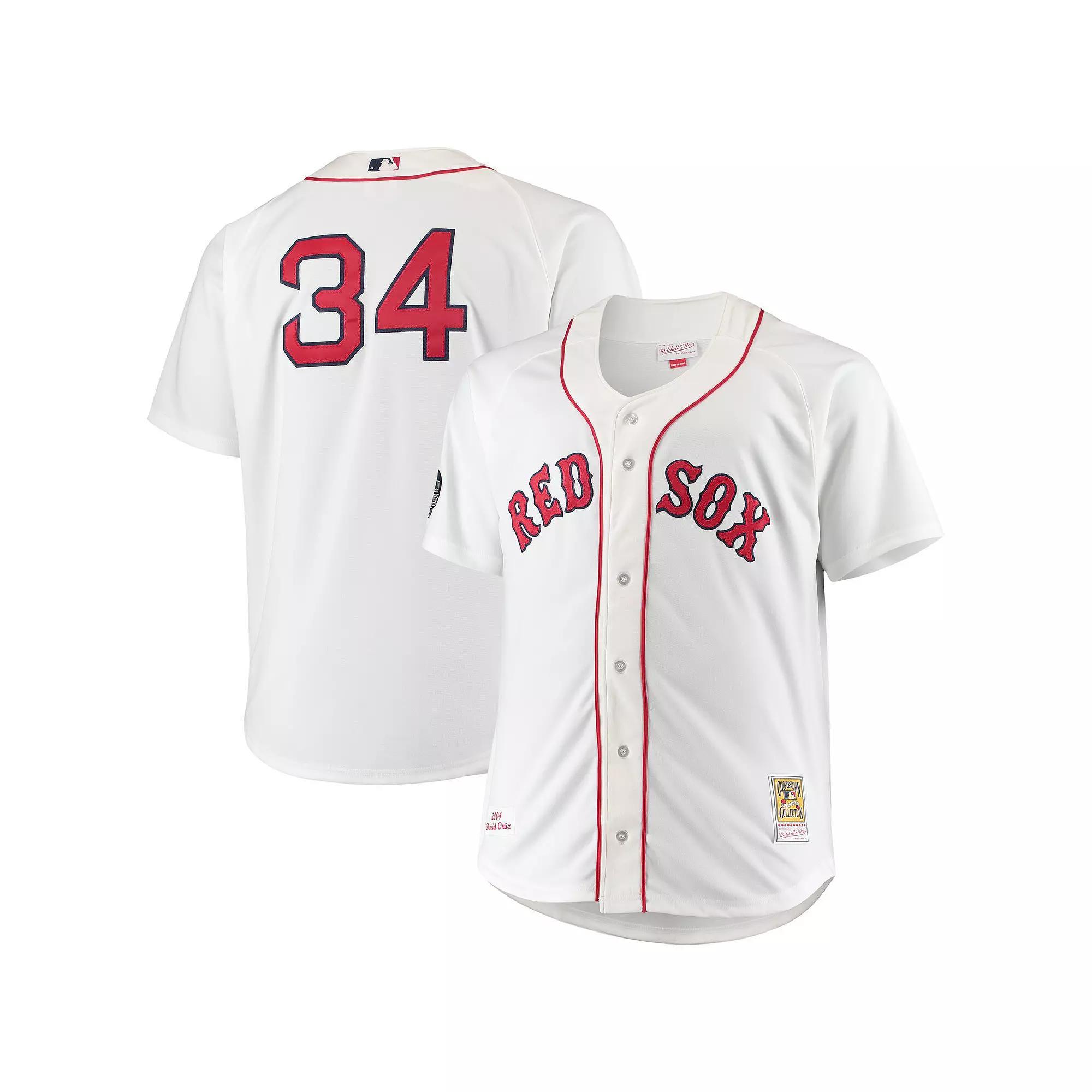 Men's Mitchell & Ness David Ortiz White Boston Red Sox Big & Tall Home Authentic Player Jersey, Size: XLT Product Image