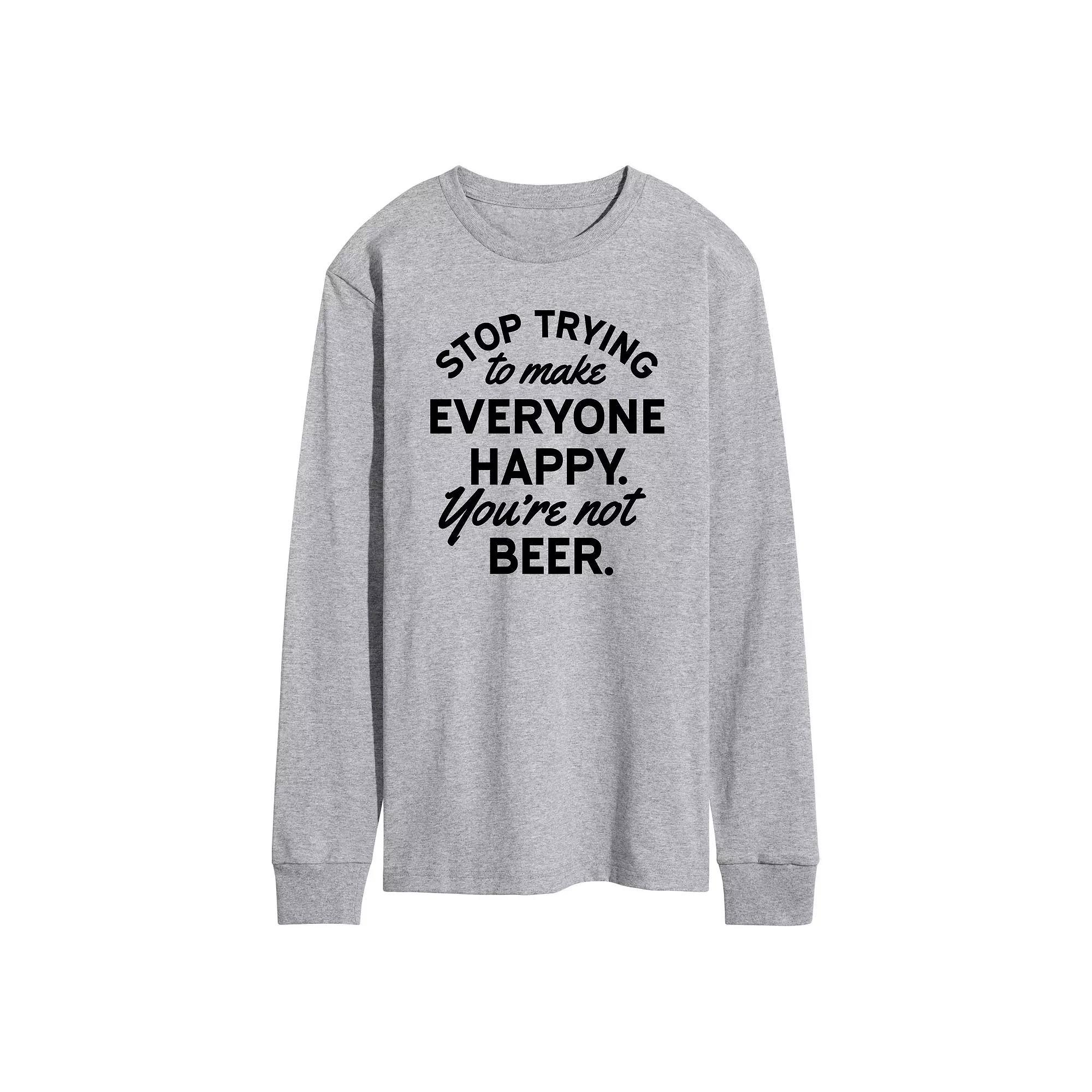 Mens Happy Beer Long Sleeve Graphic Tee Product Image