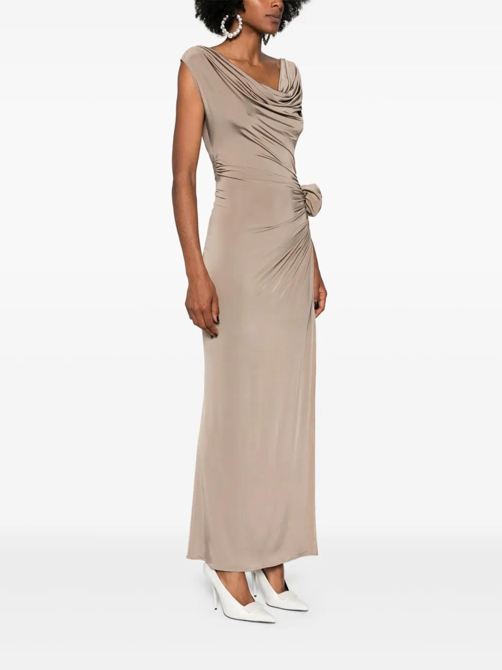 floral-appliqué jersey midi dress Product Image