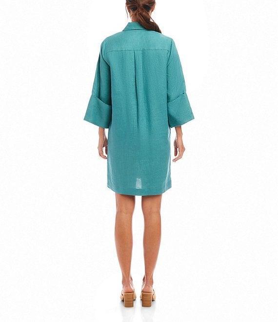 Karen Kane Point Collar Wide Cuffed Sleeve Shift Dress Product Image