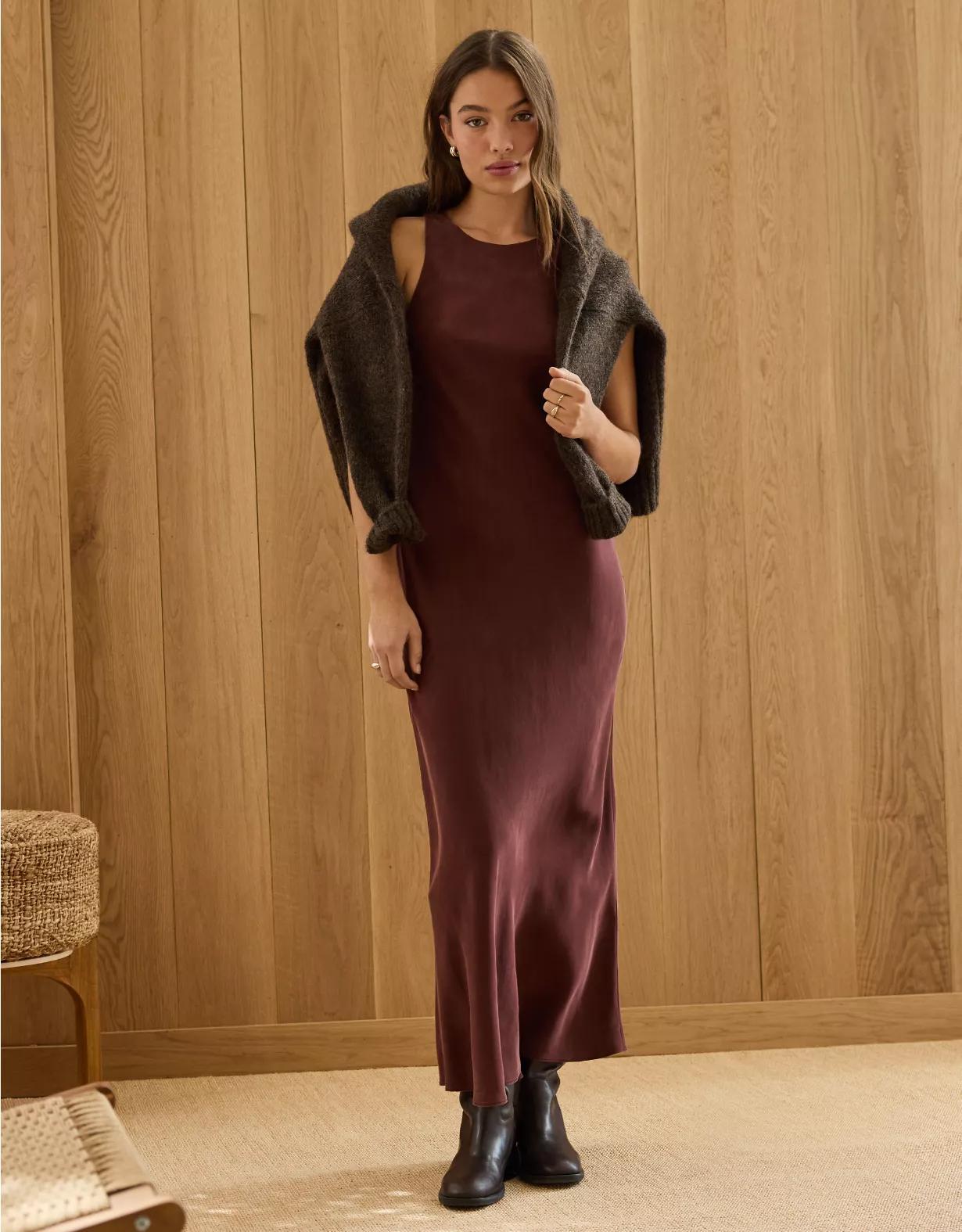 AE77 Premium Silk Maxi Dress Product Image