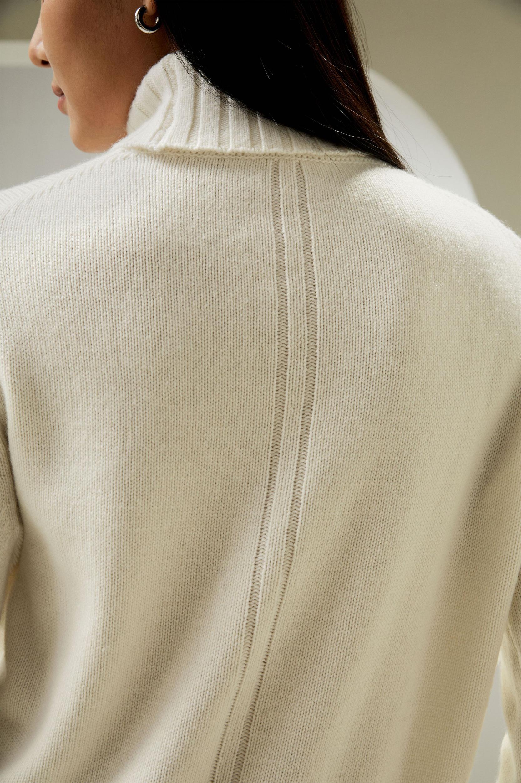 Turtleneck Sweater with Rib Hemline Product Image