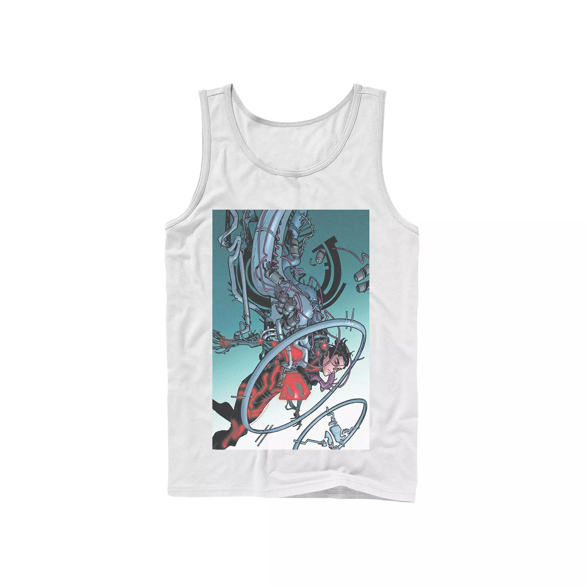 Men's DC Comics Superman Mechanics Comic Poster Tank Top, Size: XL, Black Product Image
