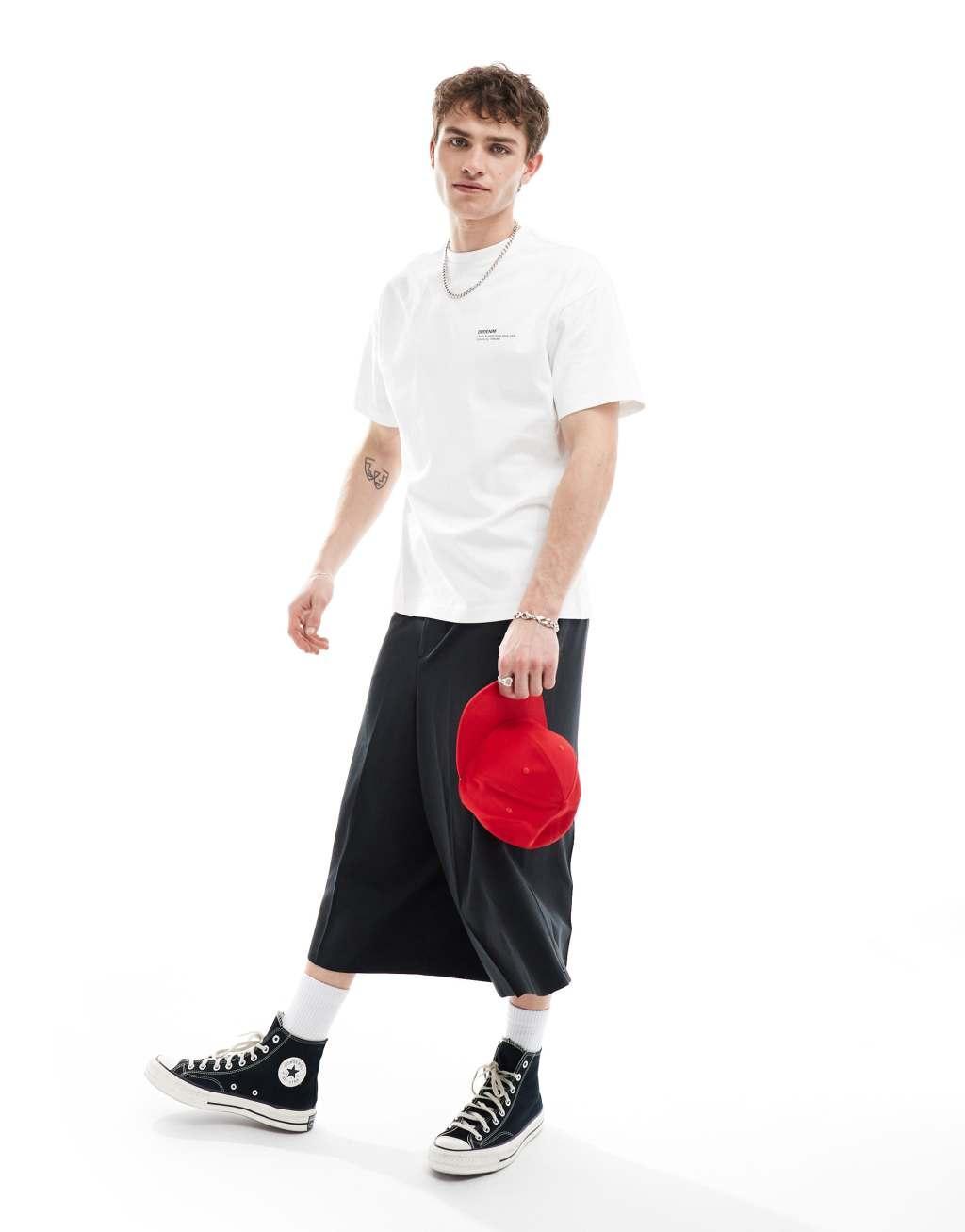 Dr Denim Trooper relaxed fit t-shirt in white Product Image