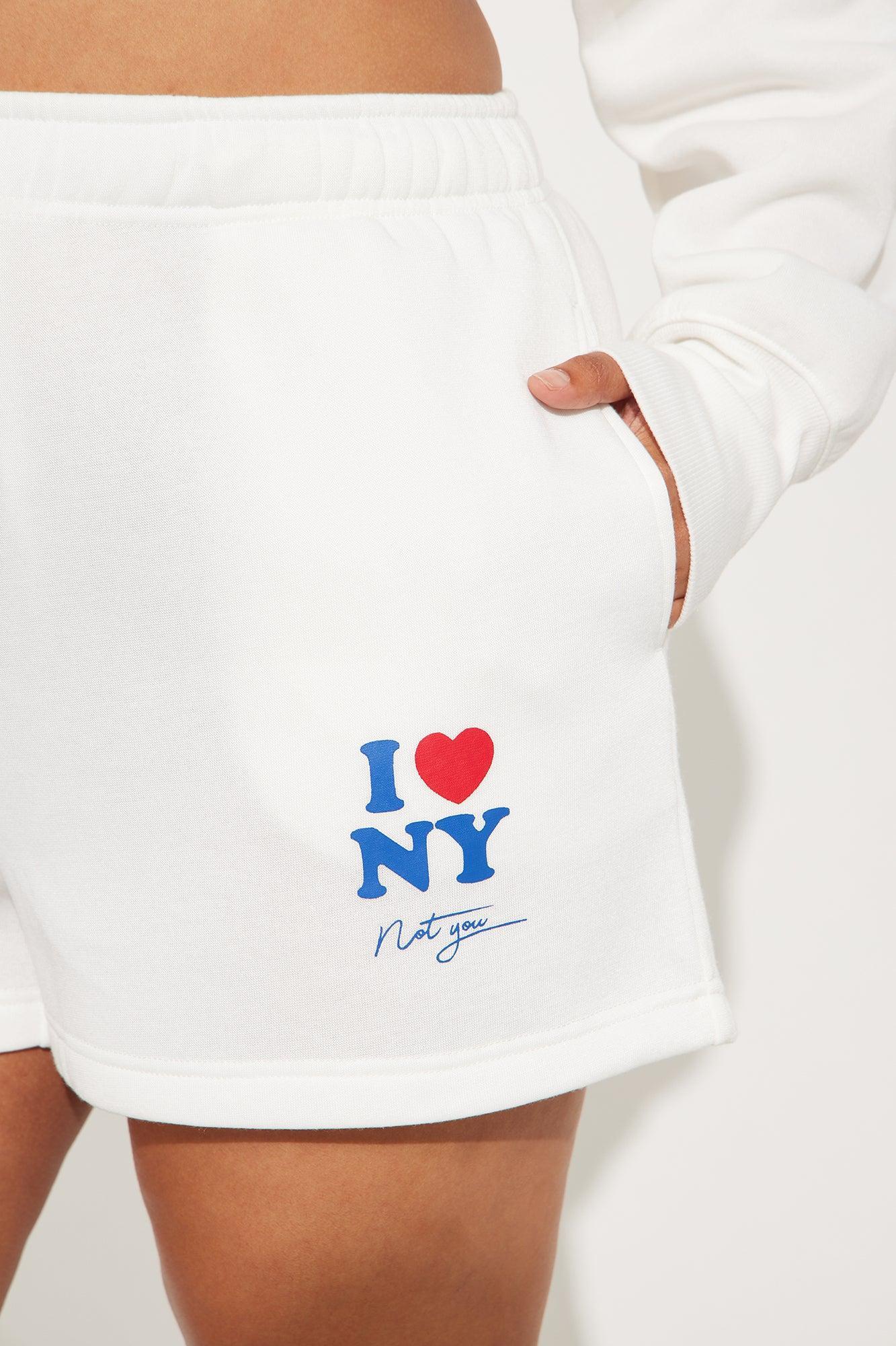 I Love NY Mini Shorts - Ivory Product Image